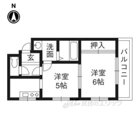 カーサ西陣(2K/3階)の間取り写真