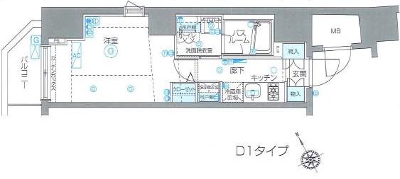 ZOOM恵比寿 ズーム恵比寿(1K/4階)の間取り写真