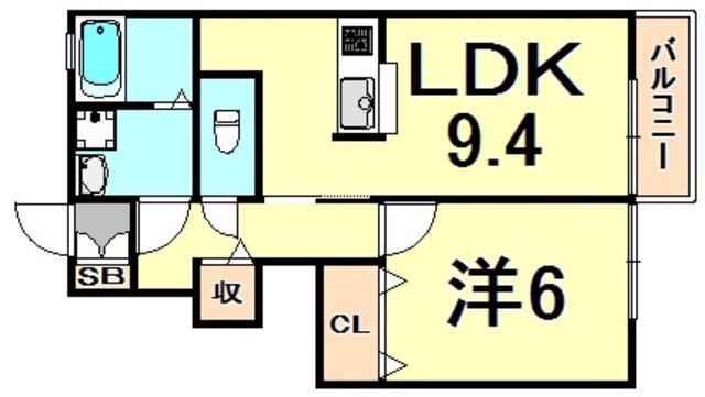 シャルマン ヴィラ(1LDK/1階)の間取り写真