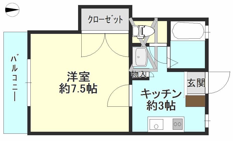 コーポABE(1K/1階)の間取り写真