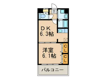 マインズ博多駅東(1DK/8階)の間取り写真