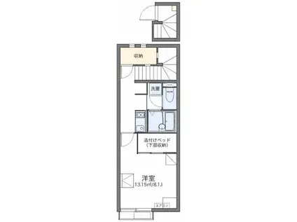 レオネクストハニカムエイト(1K/2階)の間取り写真