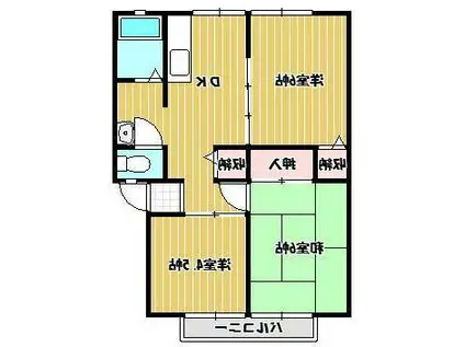 パストラーレ中津(3DK/1階)の間取り写真