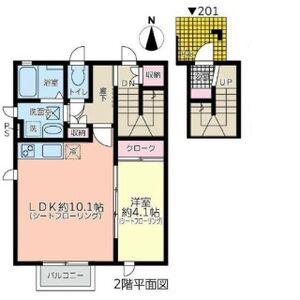 THE VERT(1LDK/2階)の間取り写真