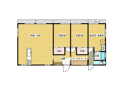 金子アパート20(2LDK/2階)の間取り写真