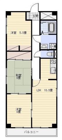 サン・エース(3LDK/4階)の間取り写真