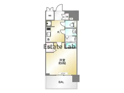 プレサンス神戸長田マリエント(1K/7階)の間取り写真