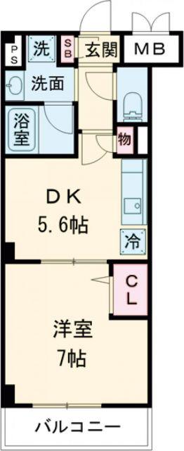 モルゲン北花田(1DK/1階)の間取り写真