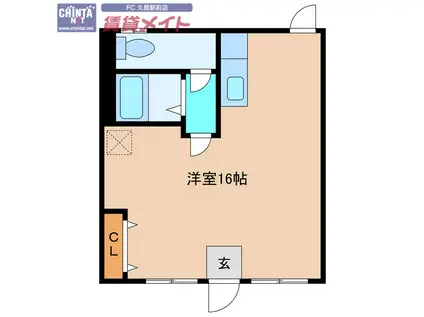 第一マンション一八 1階(ワンルーム/1階)の間取り写真