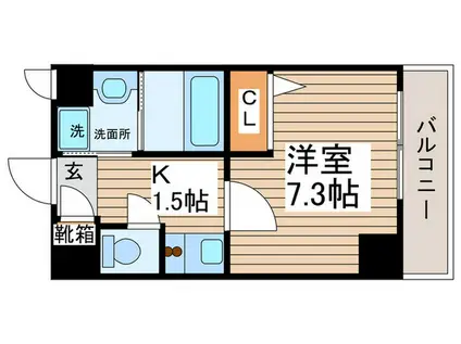 パラディ15(1K/1階)の間取り写真