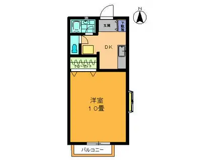 サンモリッツ(1K/2階)の間取り写真