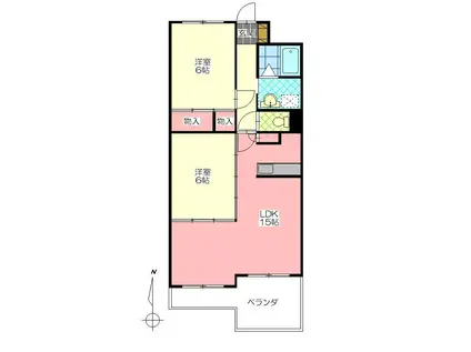 パルテールさくら館(2LDK/7階)の間取り写真