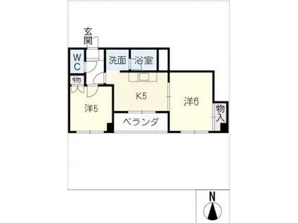 ARTSQUARE(2K/5階)の間取り写真