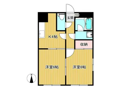 パレスみなみ(2K/1階)の間取り写真