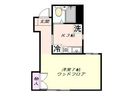 サンハイツ古嶋(1K/1階)の間取り写真