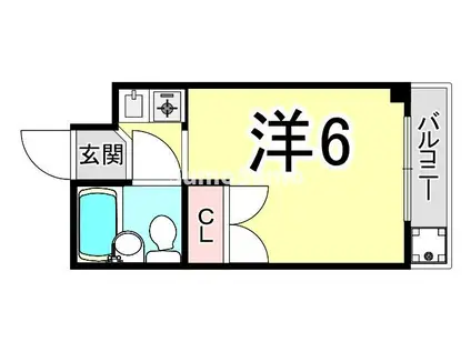 アクティ甲南(1K/2階)の間取り写真