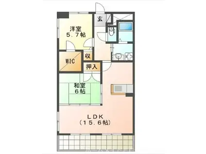 ベルドミール豊川(2LDK/2階)の間取り写真