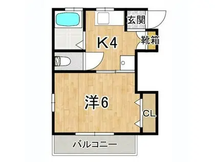 リッチモンド仏生山III(1K/2階)の間取り写真