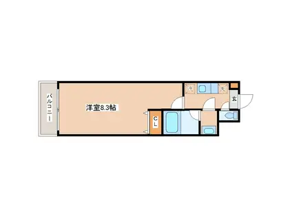 ジュネス八幡 (1K/3階)の間取り写真