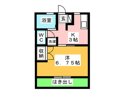 オランジュ ミホ(1K/1階)の間取り写真