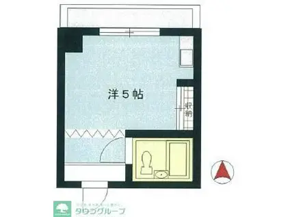 いすずビル(ワンルーム/3階)の間取り写真