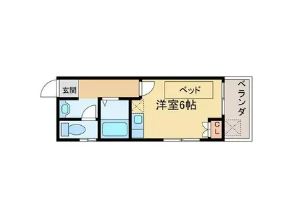 別子コーポ(ワンルーム/2階)の間取り写真