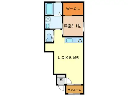 ACES(1LDK/1階)の間取り写真