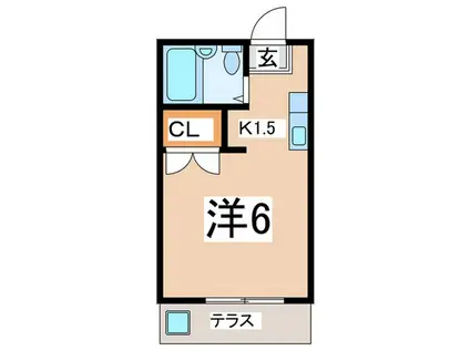 ソフィーロヒラカタ(1K/1階)の間取り写真