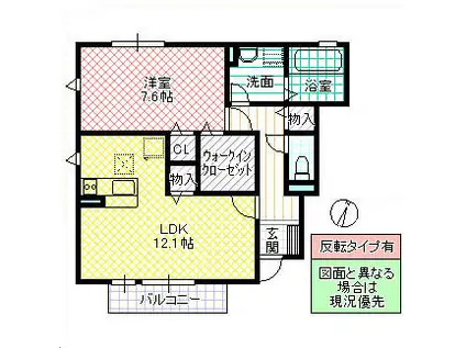 アルブルコート I(1LDK/1階)の間取り写真