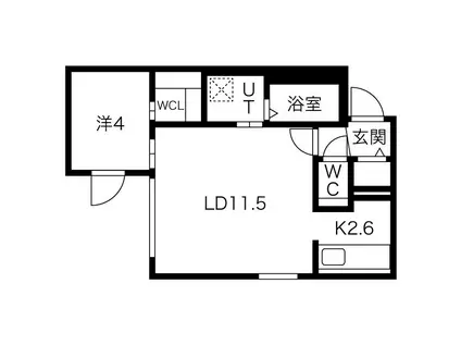 ブルーイング本町(1LDK/4階)の間取り写真