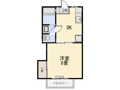 サンシャイン神戸 II(1DK/1階)の間取り写真