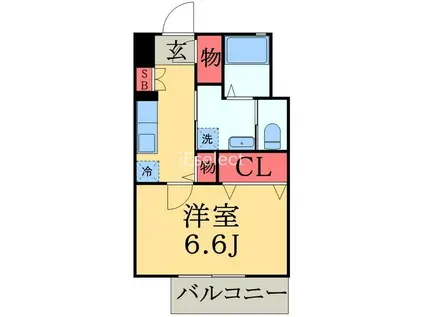 シャルム中央(1K/2階)の間取り写真