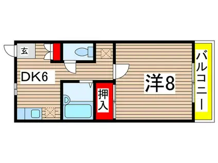 THハイム千葉(1DK/2階)の間取り写真