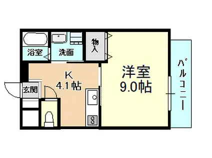 グレイスコート(1K/1階)の間取り写真