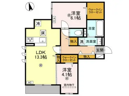 D-ROOM我孫子西(2LDK/1階)の間取り写真