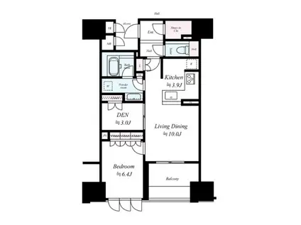 グランドメゾン北堀江レジデンス(1SLDK/5階)の間取り写真
