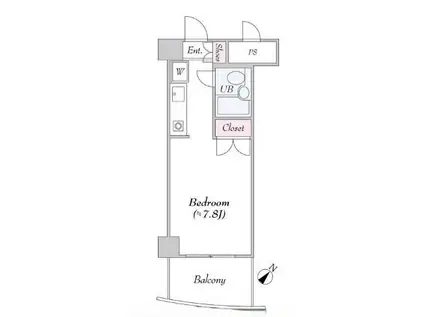TS ECO川崎(ワンルーム/7階)の間取り写真
