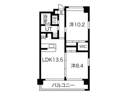 シャンスマイル(2LDK/4階)の間取り写真