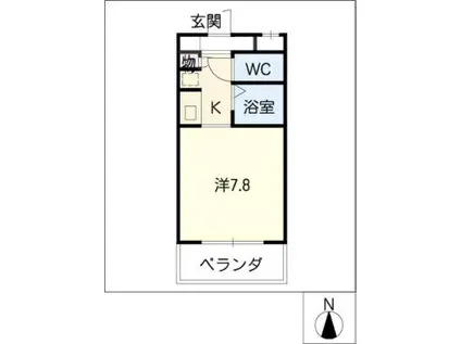 グランドハイネス御成(1K/2階)の間取り写真