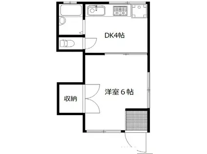 高橋アパート(1K/1階)の間取り写真