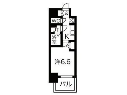 メイクス名駅南II(1K/8階)の間取り写真