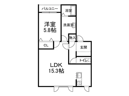 ハウスオブローズVIII(1LDK/3階)の間取り写真