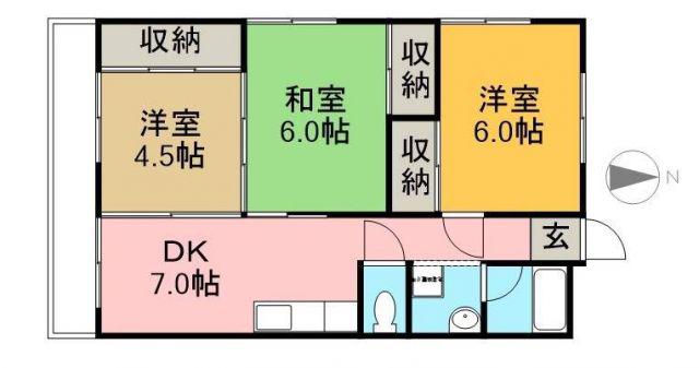 坂本ビル(3DK/3階)の間取り写真