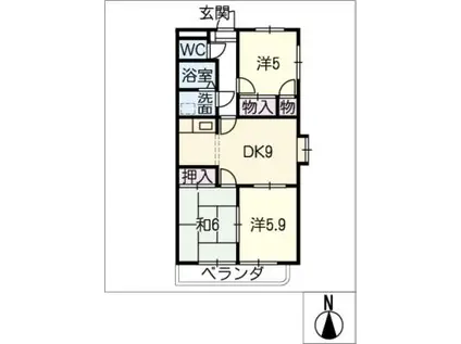 PRIMROSE(3DK/3階)の間取り写真