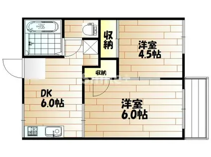 さいコーポIII(2DK/2階)の間取り写真