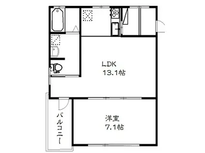 CREAPIECE クレアピエス(1LDK/2階)の間取り写真