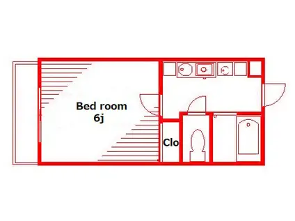 シュロス台町(1K/1階)の間取り写真