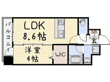 ザ・片野(1LDK/6階)の間取り写真