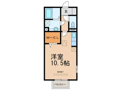 ウイングY&K(ワンルーム/1階)の間取り写真