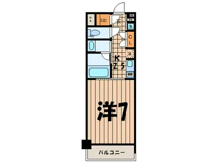 プライムアーバン目黒大橋ヒルズ(1K/3階)の間取り写真